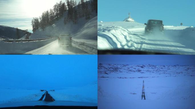 新疆喀纳斯冬季冰雪美景公路