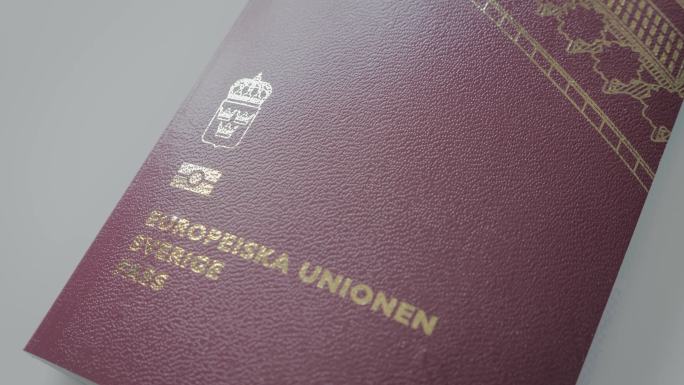 瑞典欧盟护照特写城市建筑快速发展航拍延时