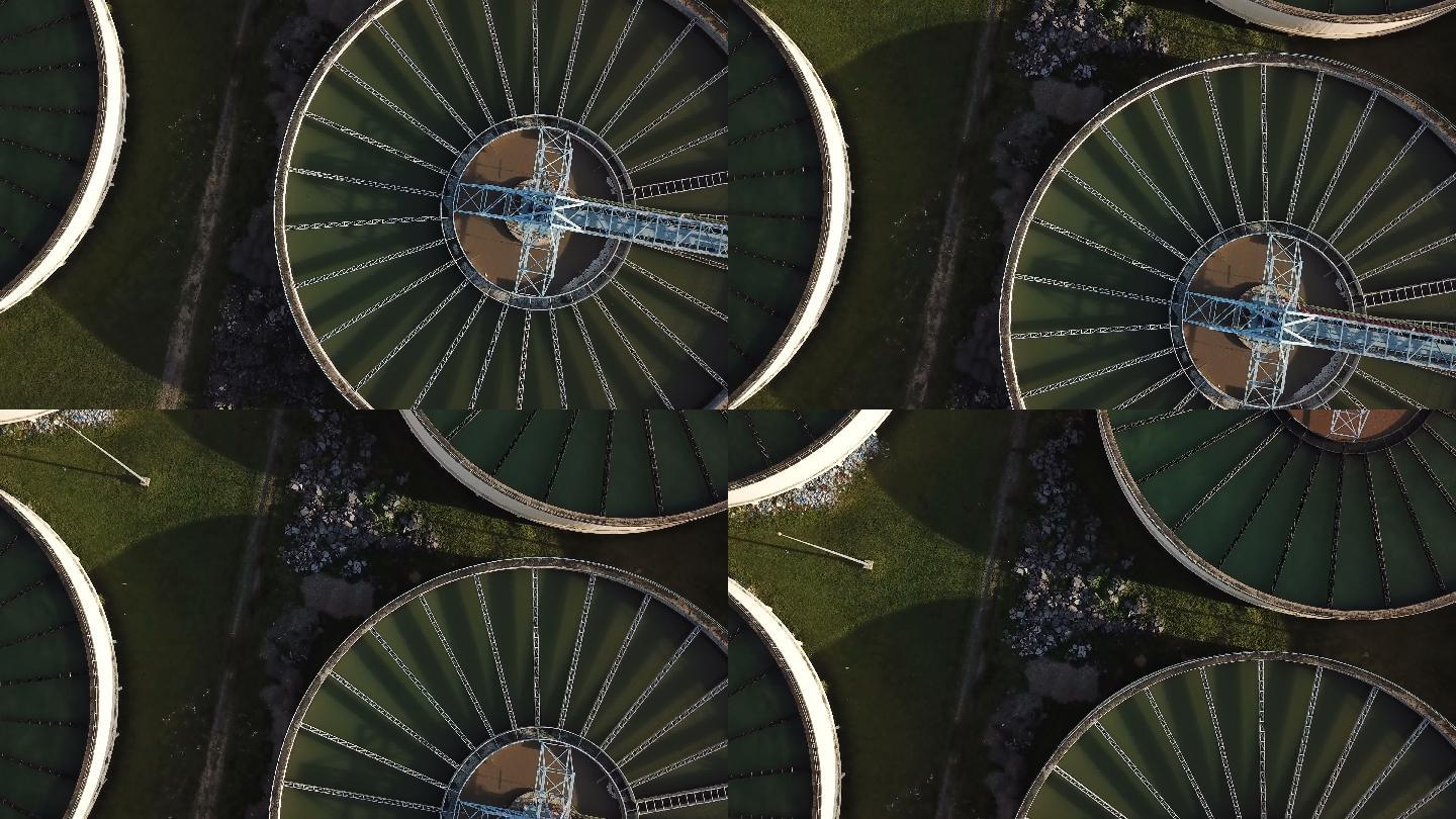 水处理厂鸟瞰图4K视频