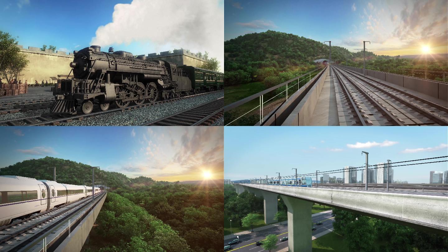 各种轨道列车合集、火车蒸汽机车高铁地铁