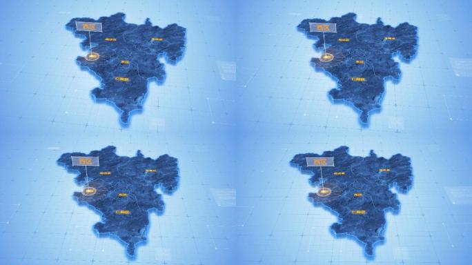 四川攀枝花西区三维科技感地图