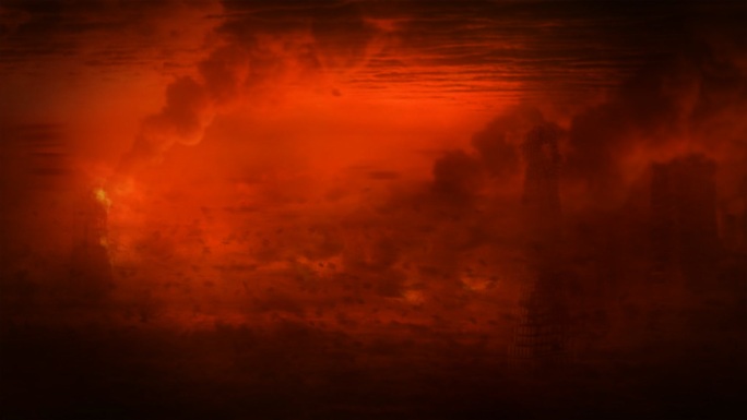 世界末日景观红色云景视觉创意背景素材