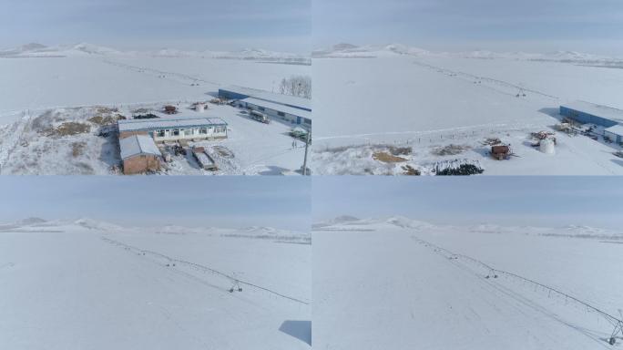 空镜航拍冬季广阔雪山震撼雪景