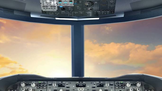 驾驶舱视角 客机 唯美 大气 科技 蓝天