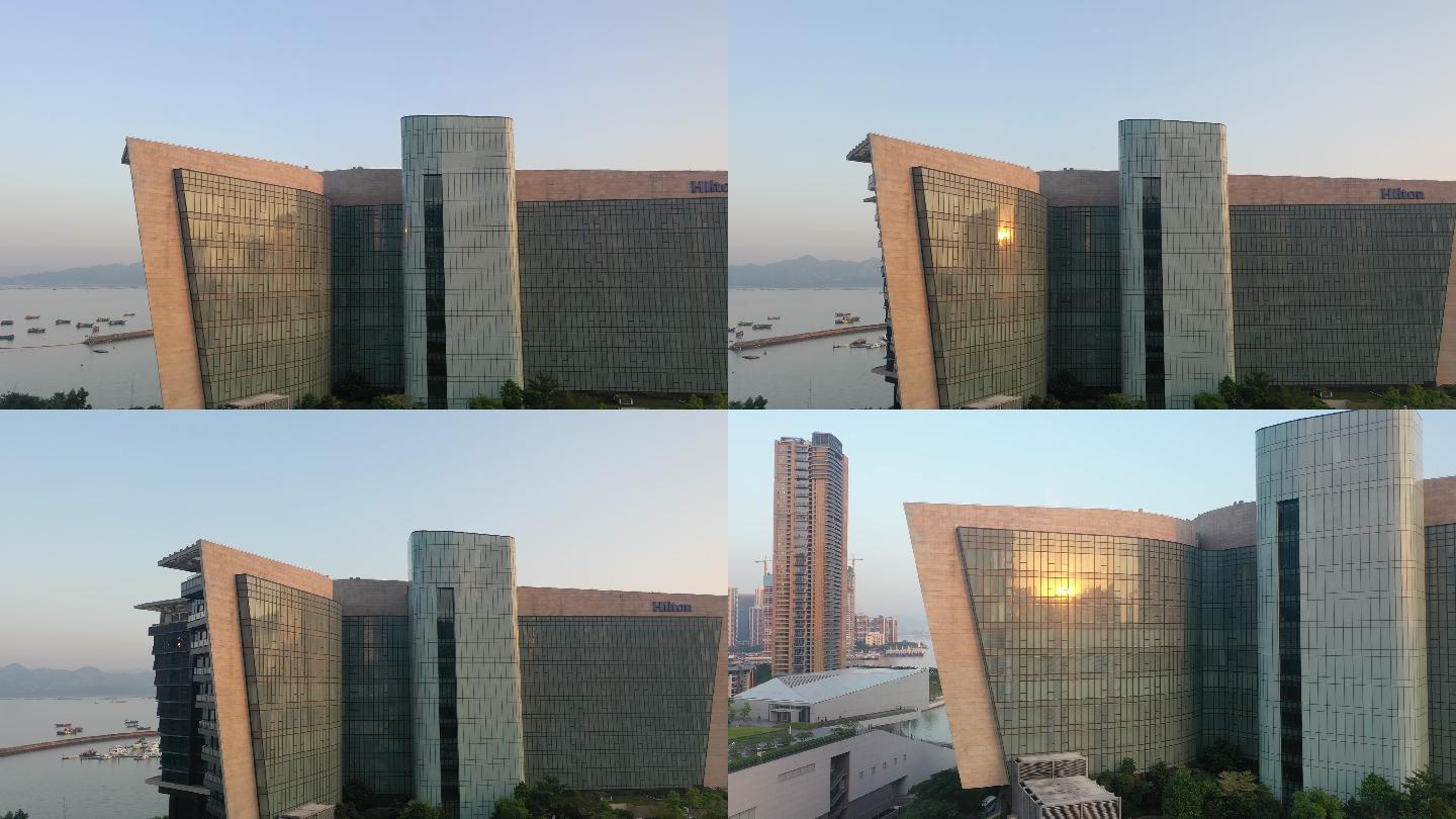 深圳 航拍 酒店 帆船 港口