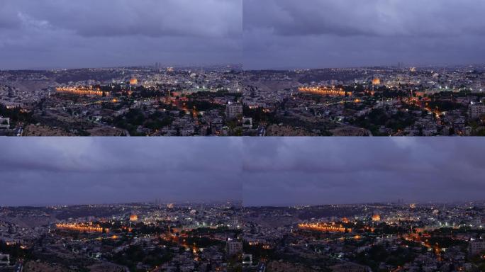 夜幕降临在耶路撒冷城