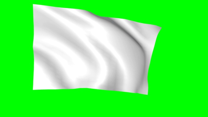 绿色屏幕上飘扬的白旗