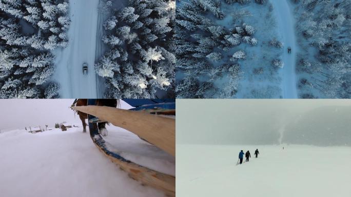 新疆阿勒泰禾木村户外滑雪旅拍