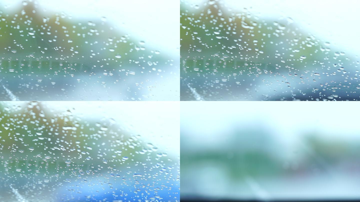 4k雨滴打在车窗上