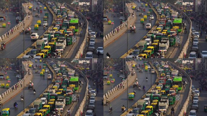 印度新德里街道上的交通堵塞