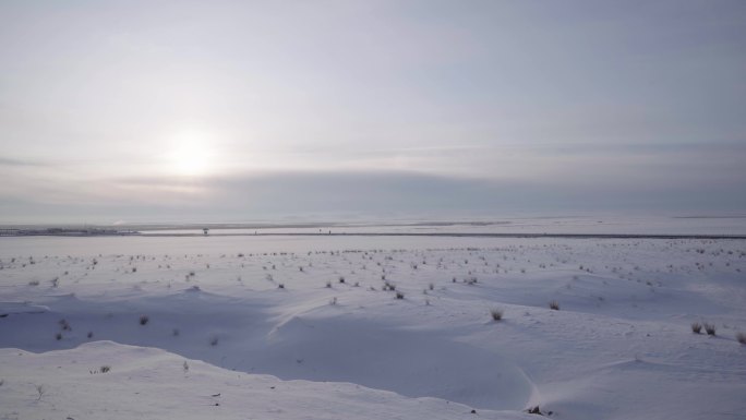 空镜北方冬天冬季雪景雪山雪原广阔旷野