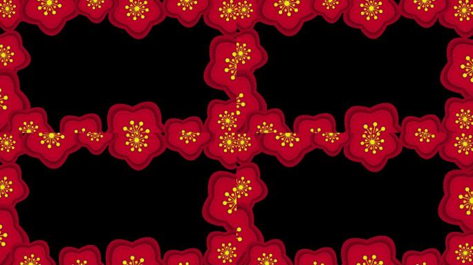 新年红花喜庆边框背景2