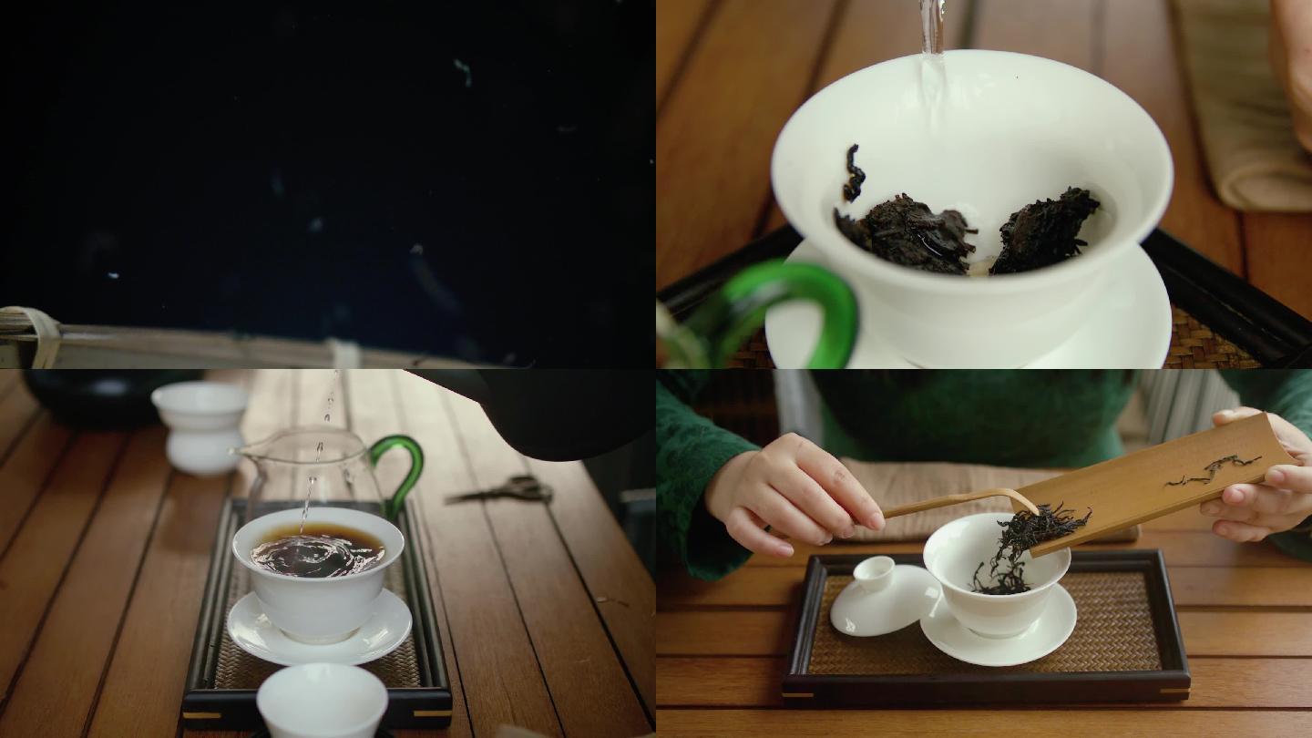 喝茶白色茶杯茶文化茶叶宣传广告空镜头07