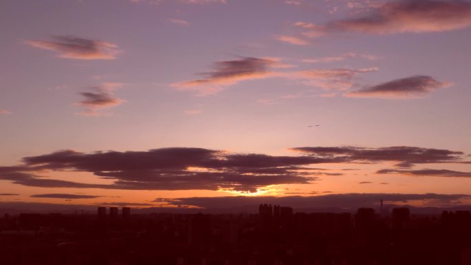 城市日出 太阳升起来东方红太阳升早晨清晨