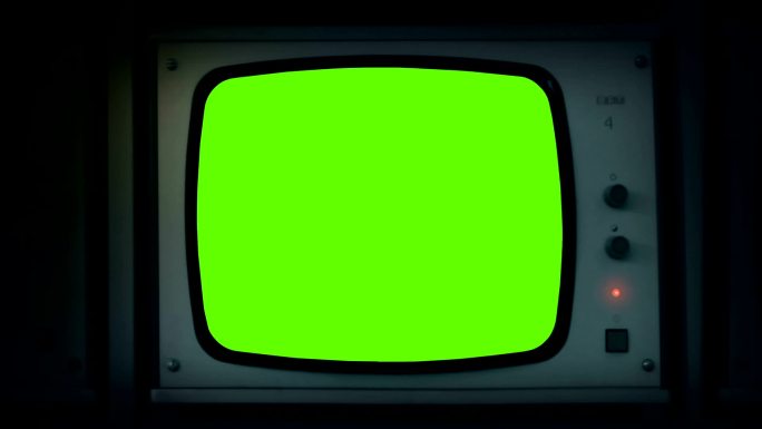 空的电视显示器绿色屏幕