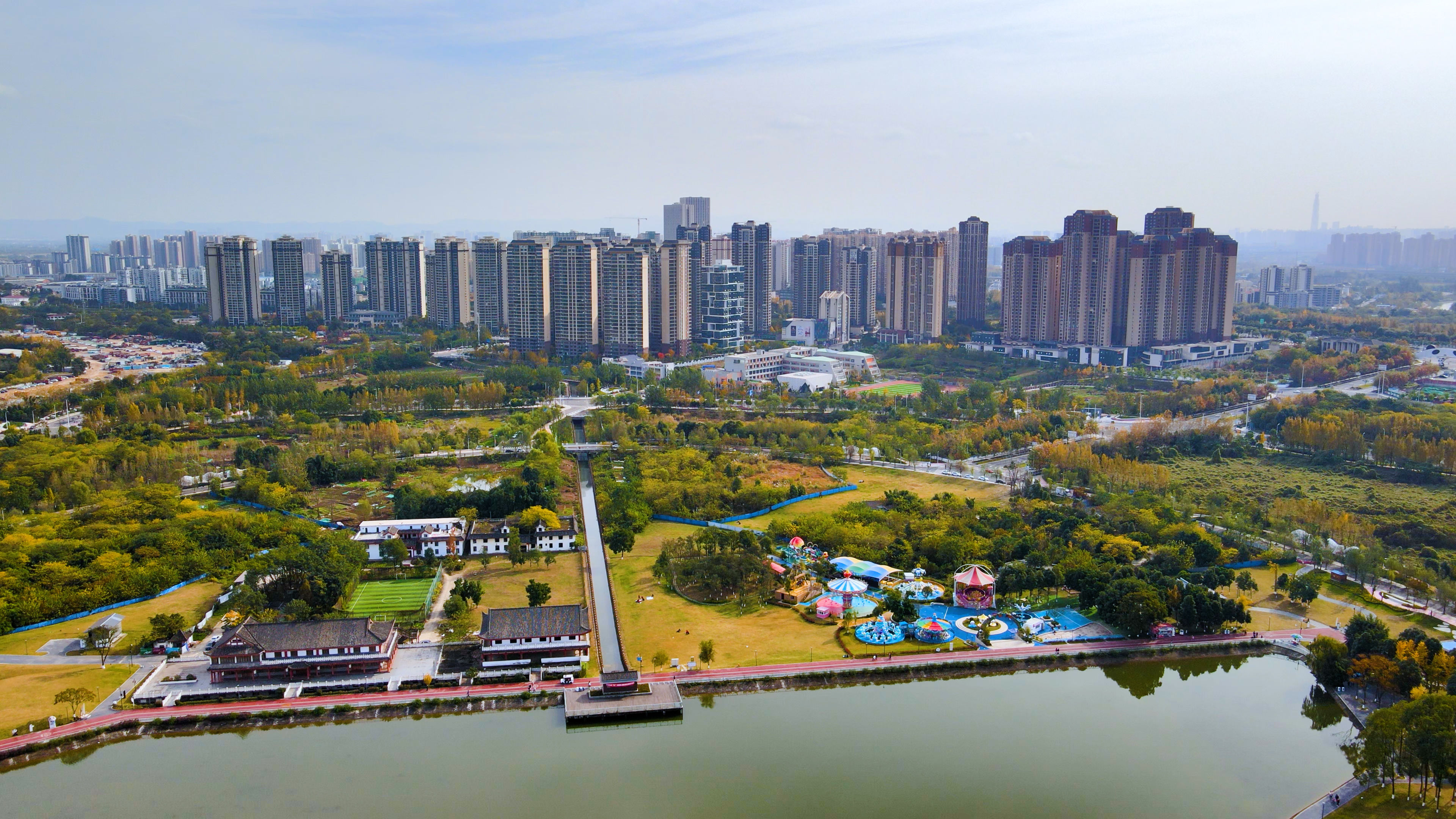 成华区龙潭寺航拍4k