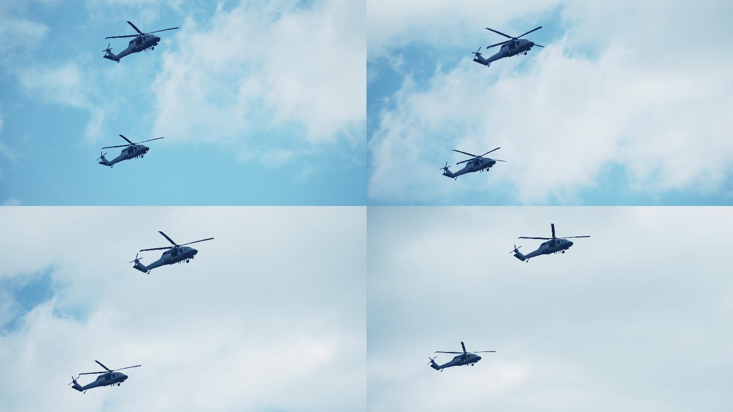 编队飞行的陆军直升机