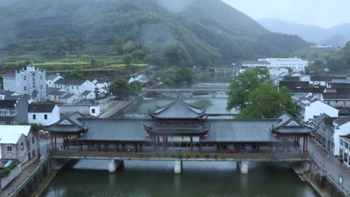 新农村 唯美 村庄 下雨 小镇 宁波小镇