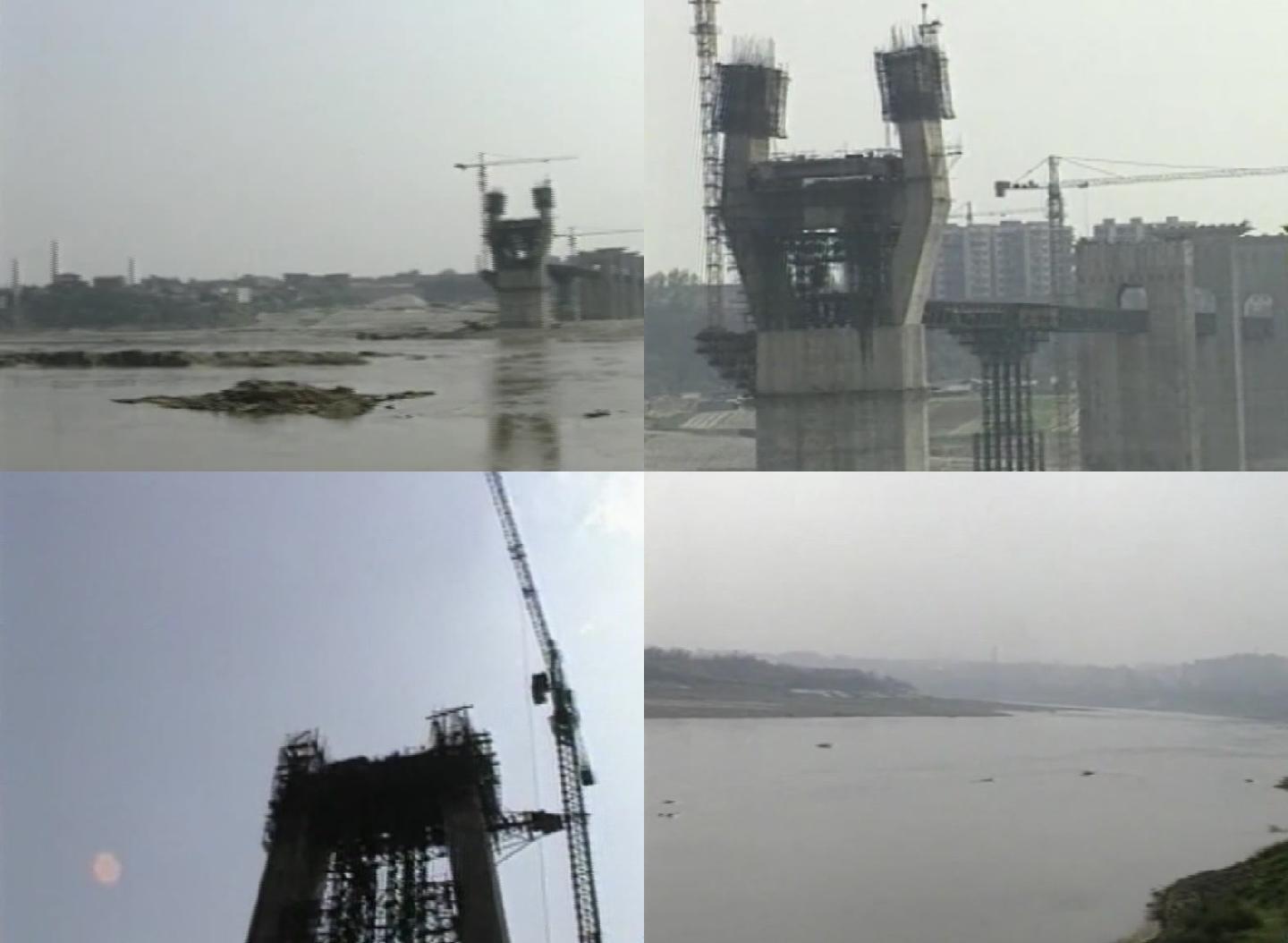 重庆长江二桥施工景象