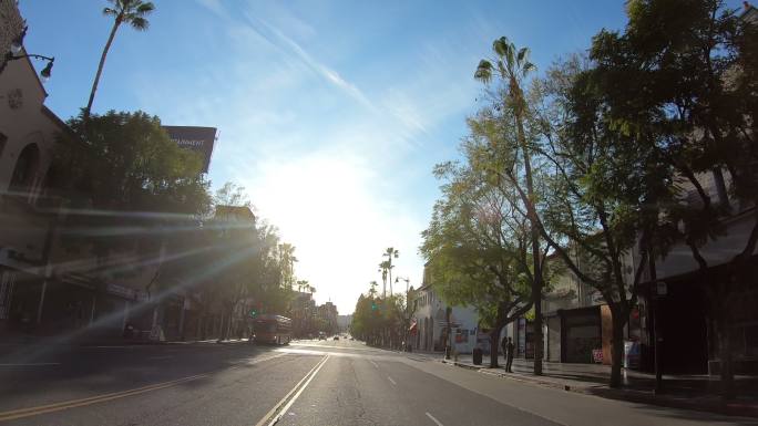 好莱坞空旷的街道逆光道路主干道空旷街道