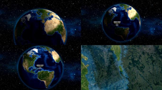 地球放大地图-波多黎各阿雷西博