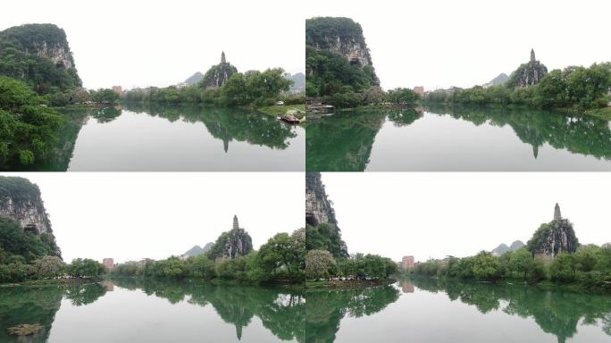 桂林穿山公园航拍4k实拍原图视频素材