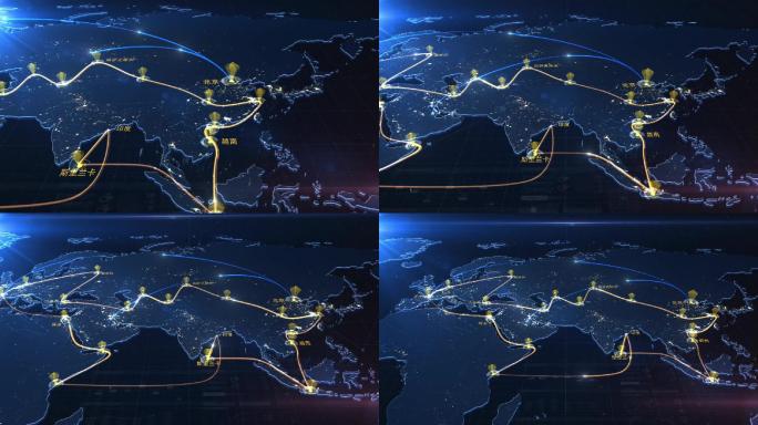 一带一路世界范围地图