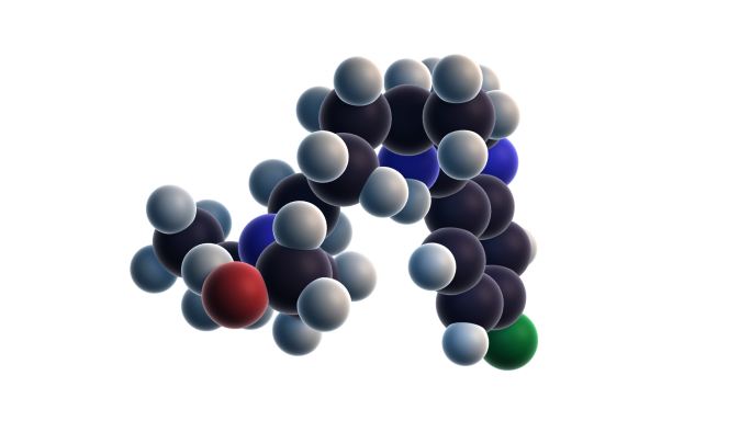 羟基氯喹分子的3D渲染
