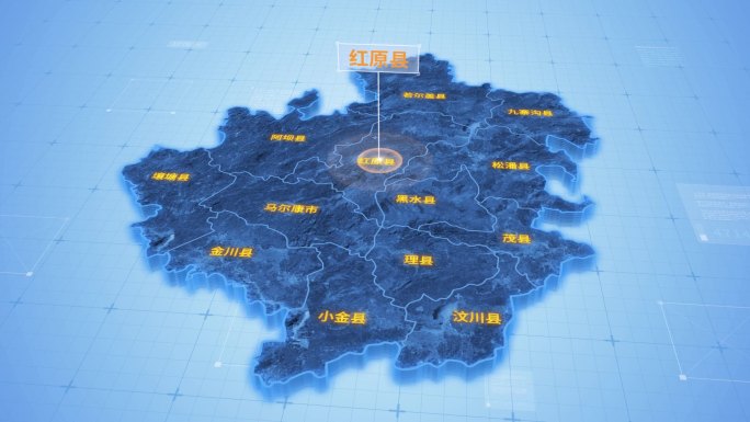 四川阿坝藏族羌族自治州红原县三维地图