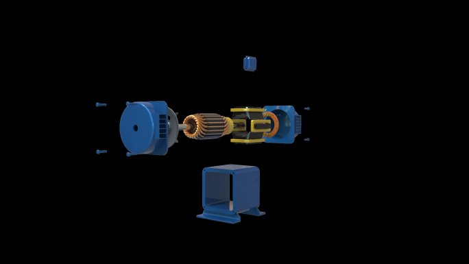 三维展示电动机拆解和安装