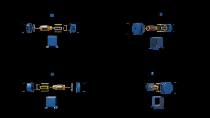 三维展示电动机拆解和安装