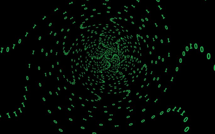 科技感数字流二进制代码10数字旋涡透明