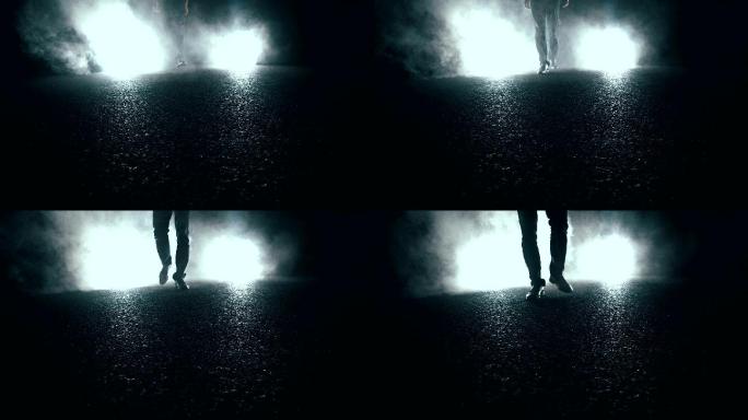 穿越黑夜的男人冒险惊险视频素材升格夜色