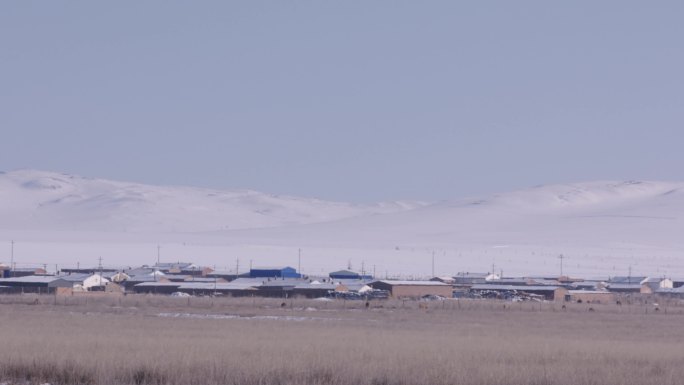 冬季广阔壮丽雪山雪景空镜