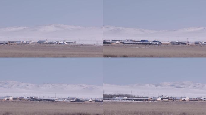 冬季广阔壮丽雪山雪景空镜