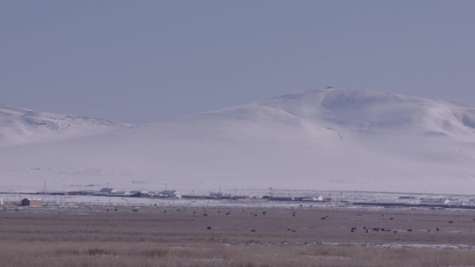 冬季广阔壮丽雪山雪景空镜