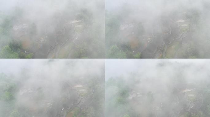湘西 十八洞村 精准扶贫 大气航拍 云雾