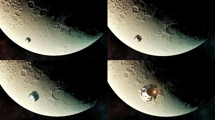 航天器在月球背景上的飞行