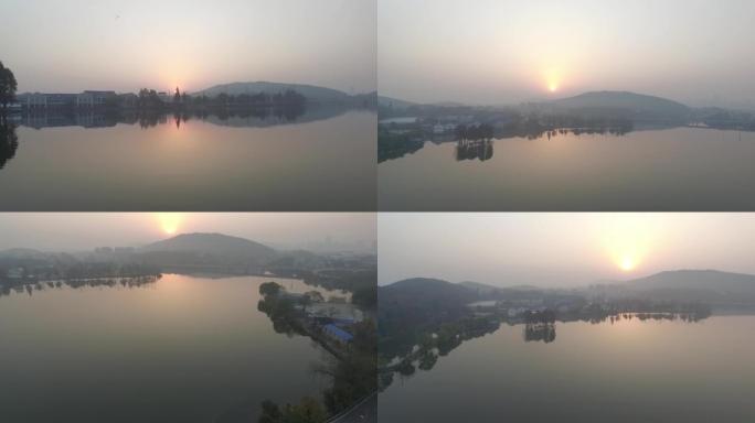武汉 东湖 日出 晨雾 绿道
