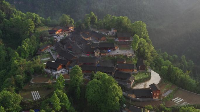 湘西 十八洞村 精准扶贫 大气航拍 日出