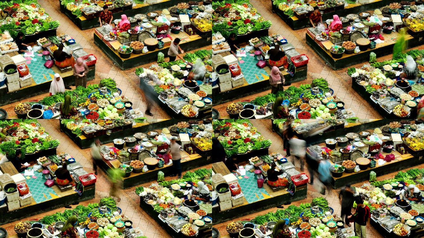 蔬菜市场延时摄影购物东亚民族东亚文化