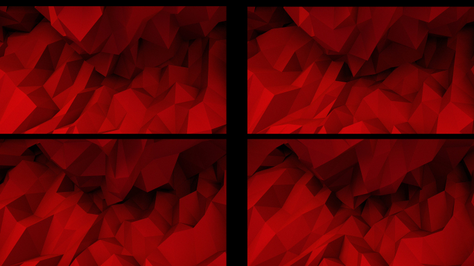 【4K时尚背景】红色立体空间几何红黑创意