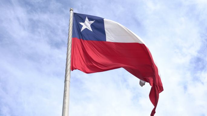 风和日丽的智利国旗