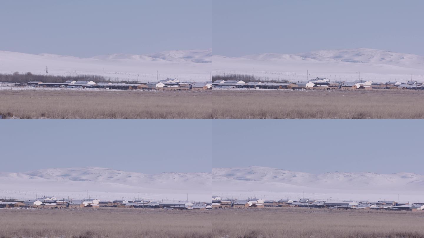 冬季广阔壮丽雪山雪景空镜