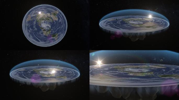 地球平坦协会夜景视频素材国外外国平坦主义