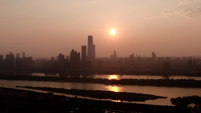 4K 航拍湖南师大 湖南大学 岳麓山