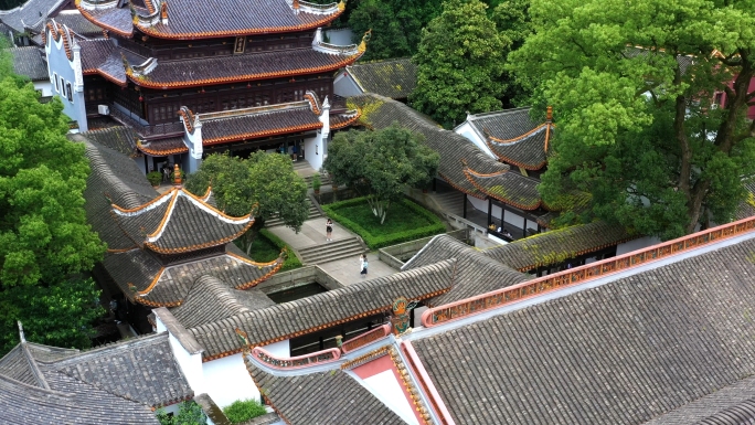 4K 航拍岳麓书院 湘江 湖南师大