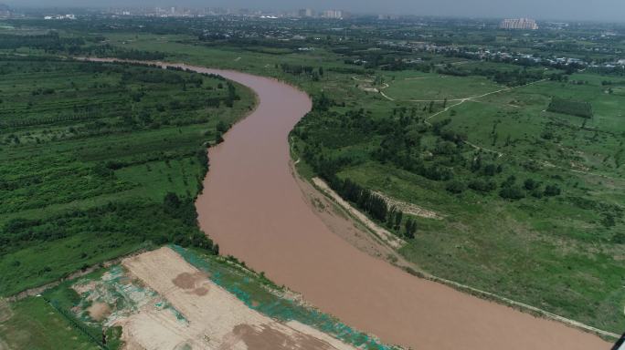 西咸新区泾河湾大桥航拍4K咸阳泾河