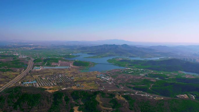 威海经区崮山航拍全景