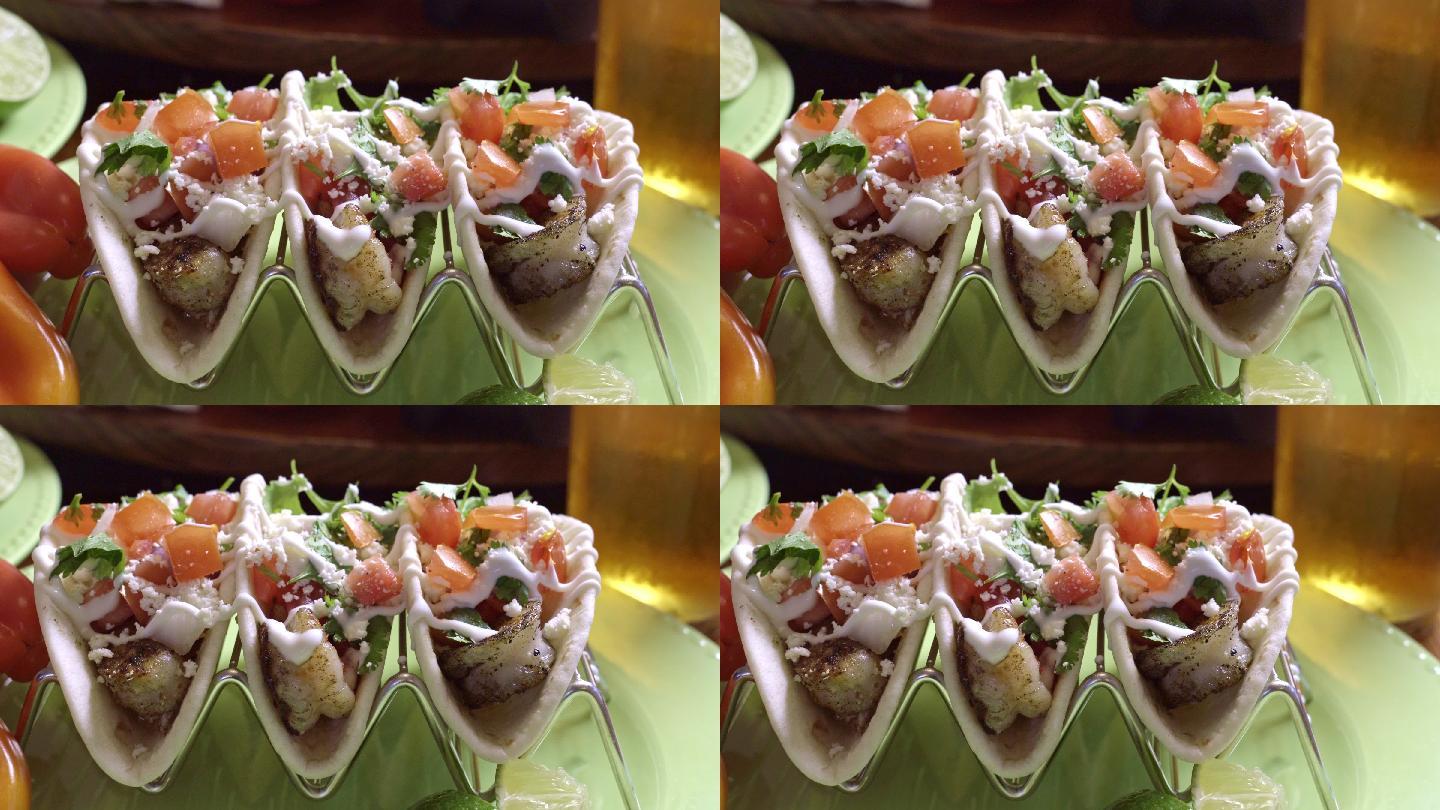 美味烤虾玉米卷餐厅饭店美食展示虾仁虾肉